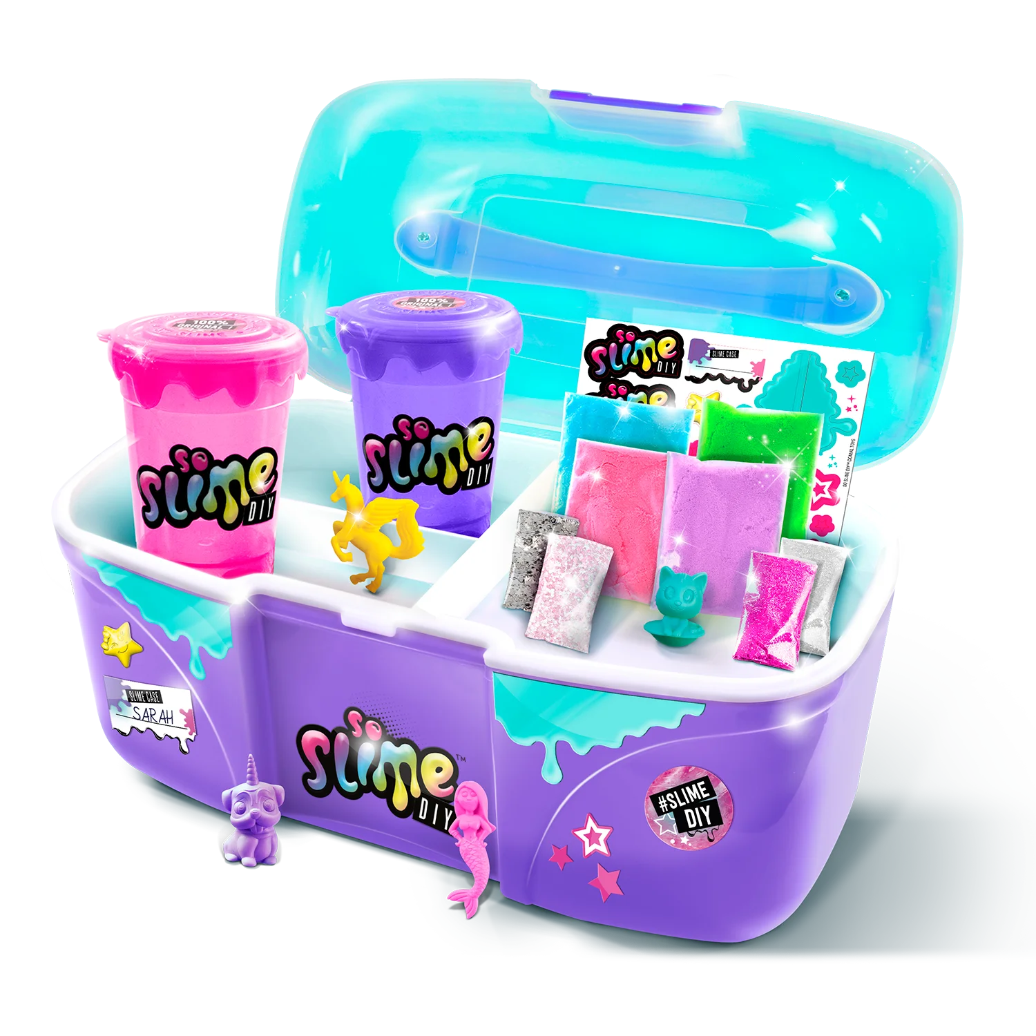 Mini slime briefcase that glow in the dark and changes color - mini slime case glow in the dark and color change - so slime - canal toys - ssc049