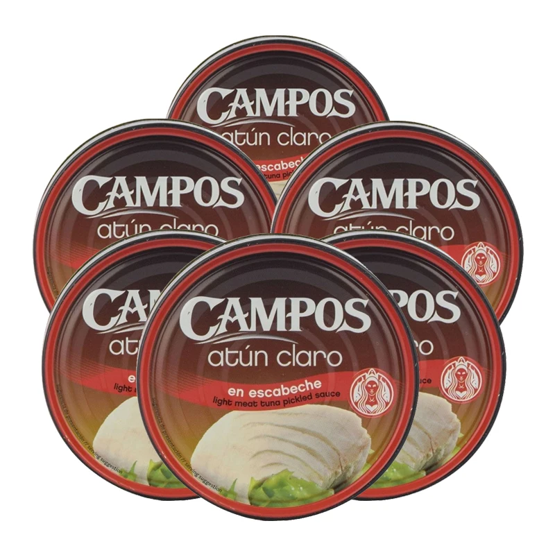 Atún claro en escabeche Campos 160 g x 6 latas. Total 960 g
