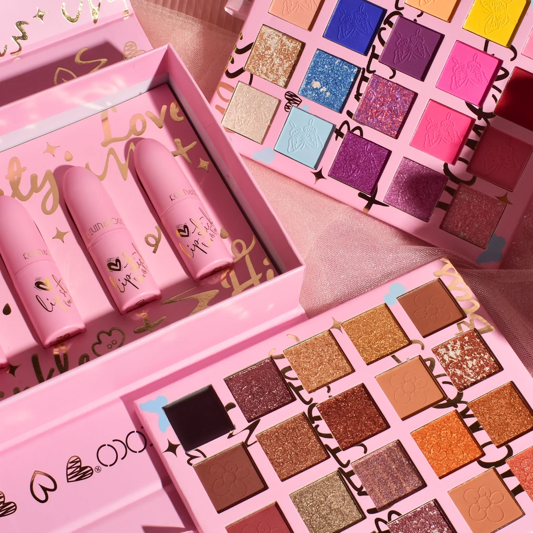 KEVIN & COCO Vintage Girl 72 Colors Makeup Palettes Box