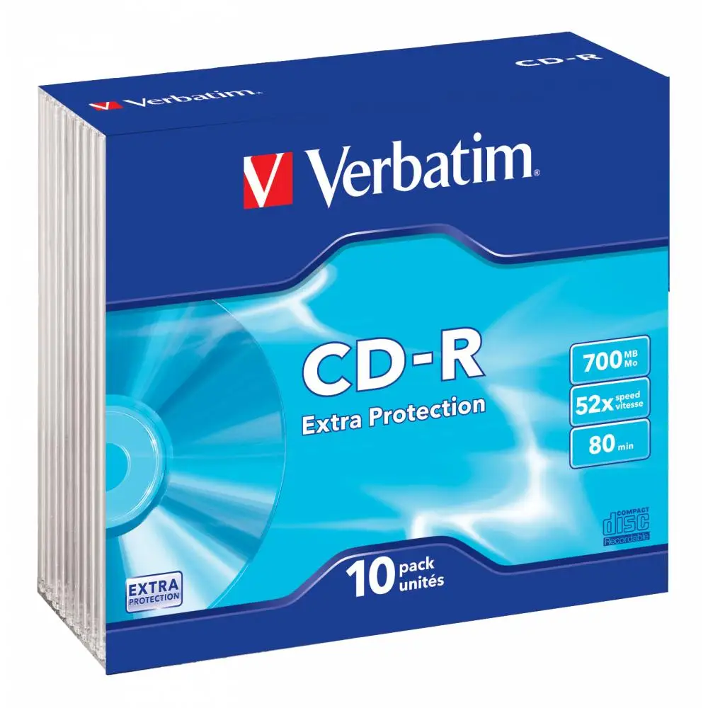 VERBATIM CD-R 700MB PACK of 10 pieces SLIM box