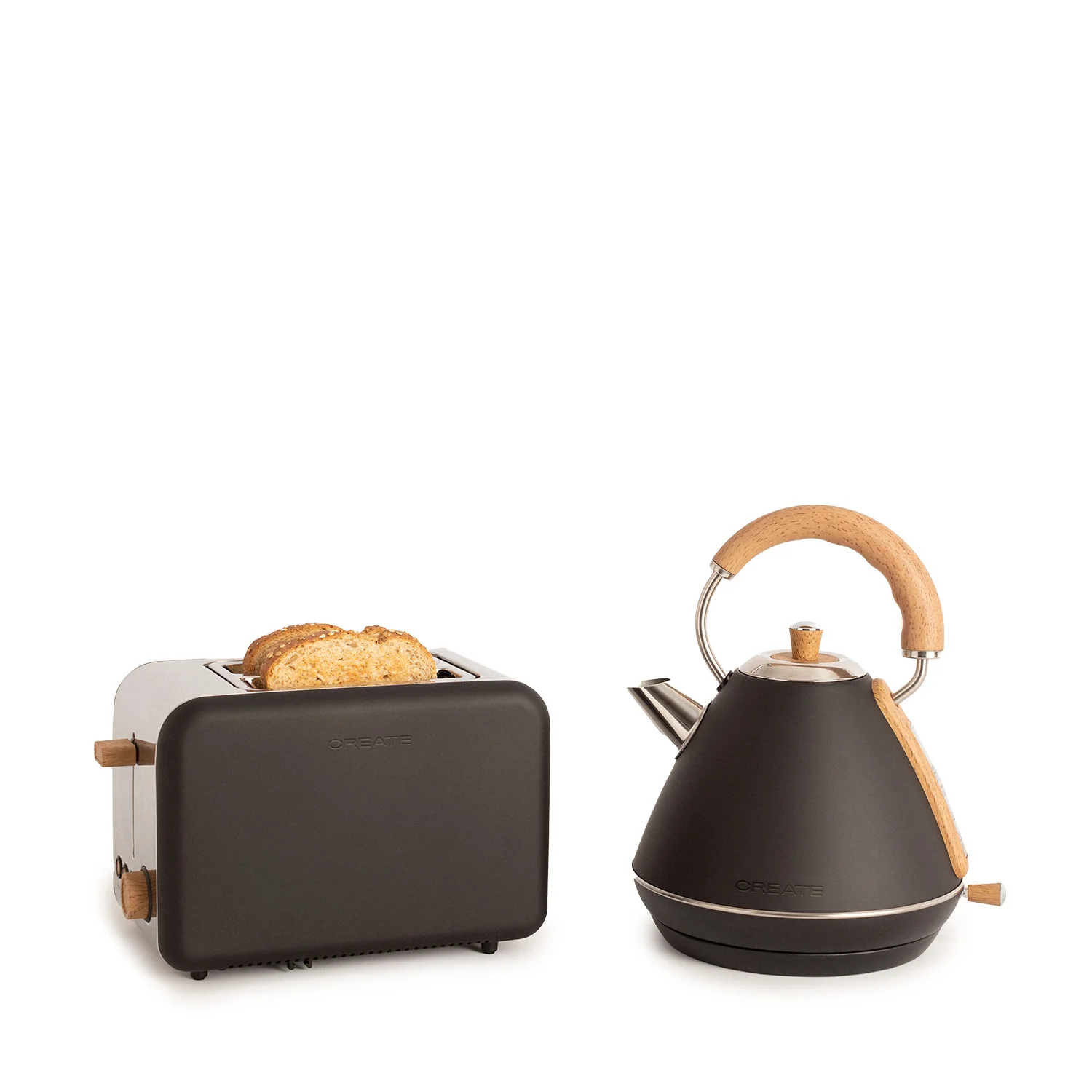 Create - small toaster for wide slices + kettle 1.7 l - pack toast retro + kettle retro