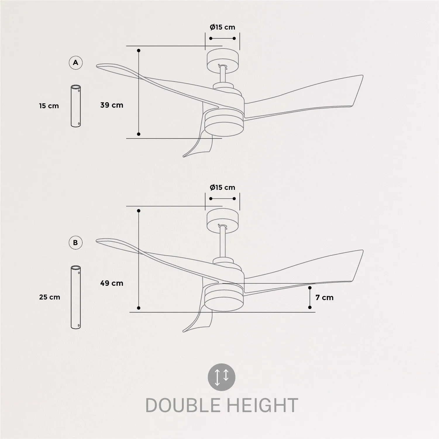 Create Silent DC ceiling fan with Natural wood blades and dimmable light-WIND CURVE