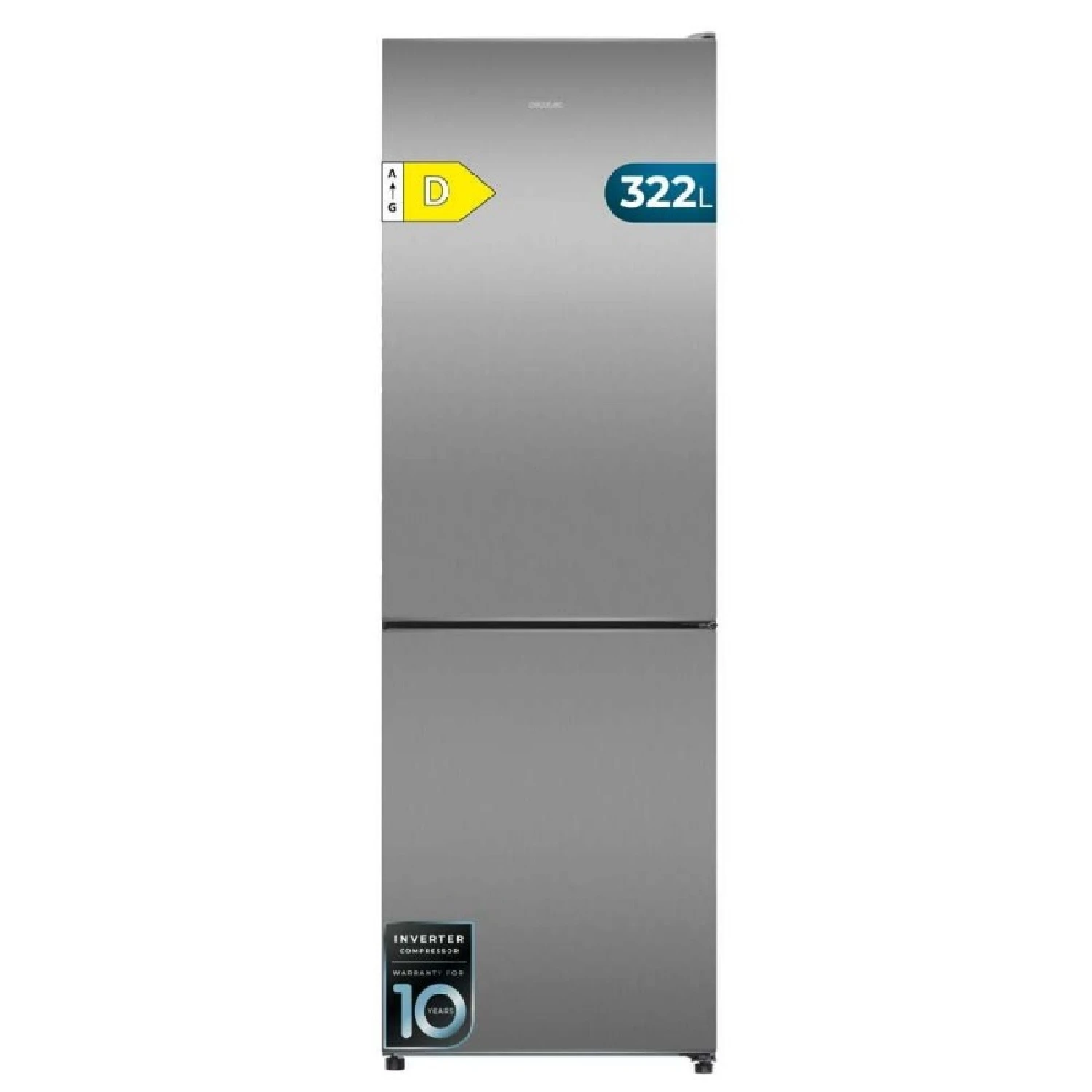 Cecotec Frigorífico Combi 322L Bolero CoolMarket Combi 322i Inox D. 185,5cm de Alto, 59,5cm de Ancho, Tecnología Multi Airflow