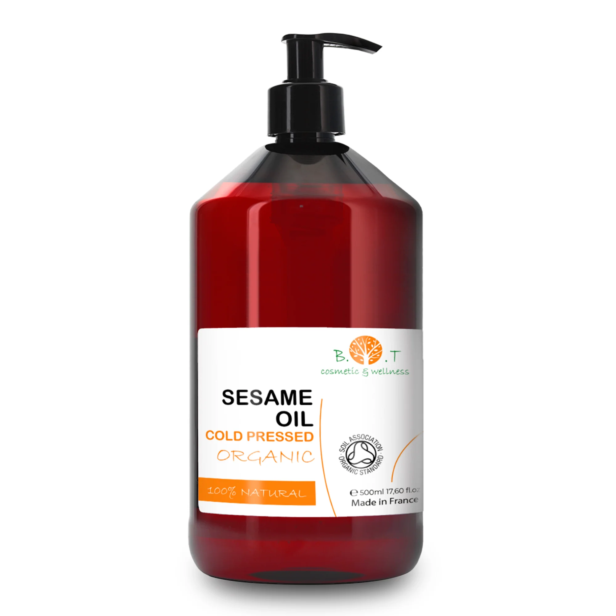 Aceite de Sésamo Orgánico Prensado en Frío, Uso Cosmético, Masajes Ayurvédicos, Desmaquillante Natural, Tratamiento Capilar, DIY, Neutro - B.O.T cosmetic & wellness