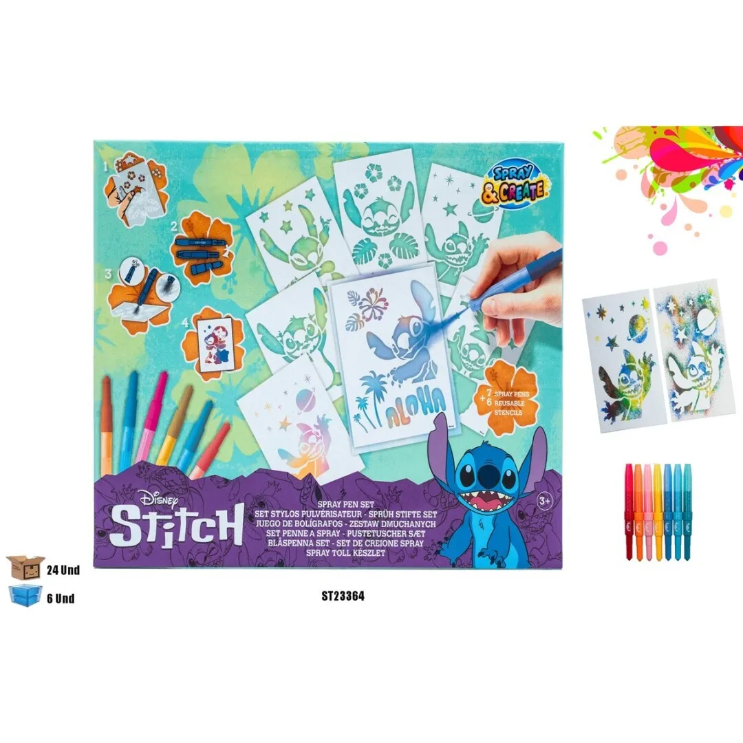 Drawing Set with airbrush and Stitch templates over 3 years