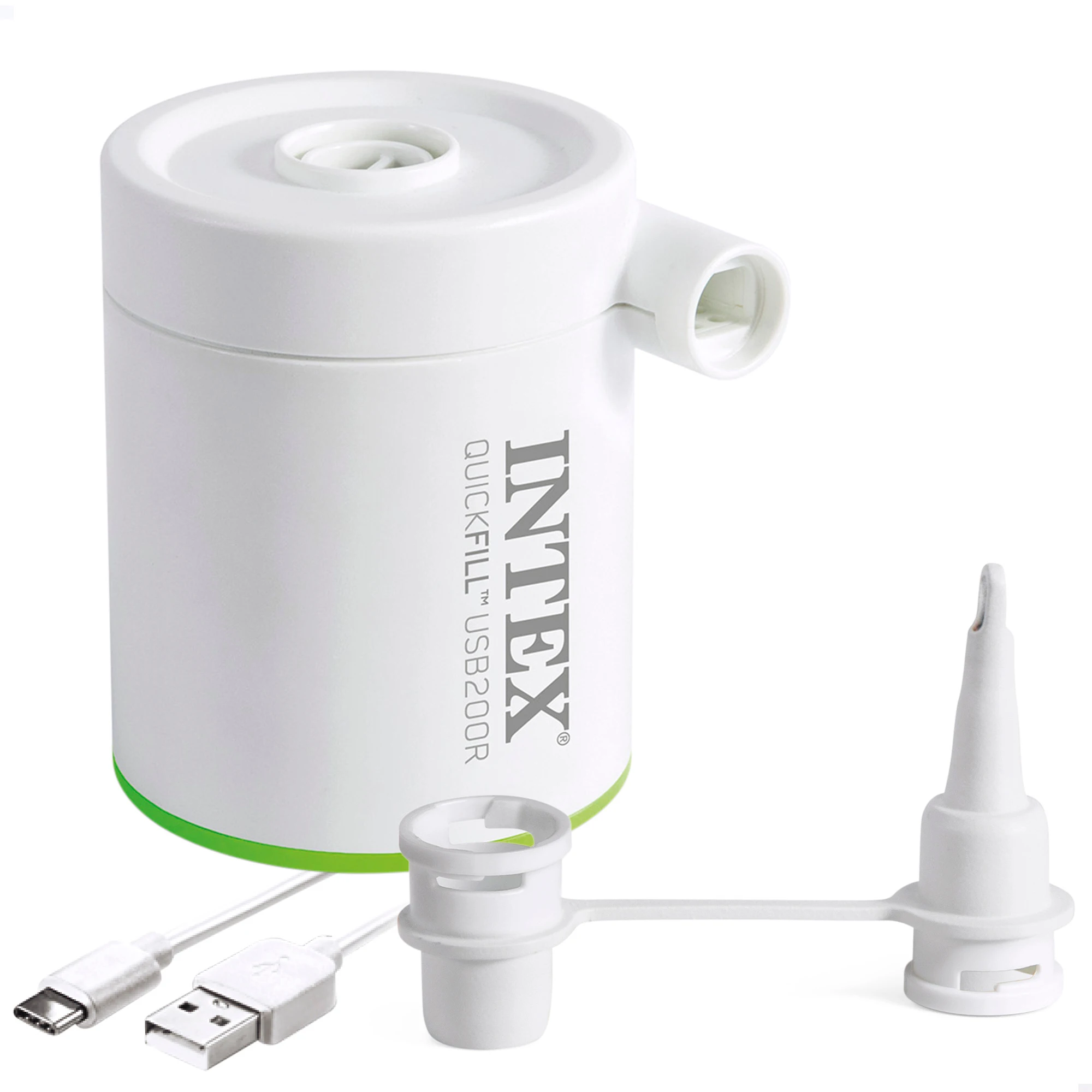 INTEX Mini portable electric inflator, 2 models with capacity 200l/h and 400l/h, includes 2 nozzles and carrying bag, small, compact and lightweight, mattresses and mats, portable air pump, Inflator