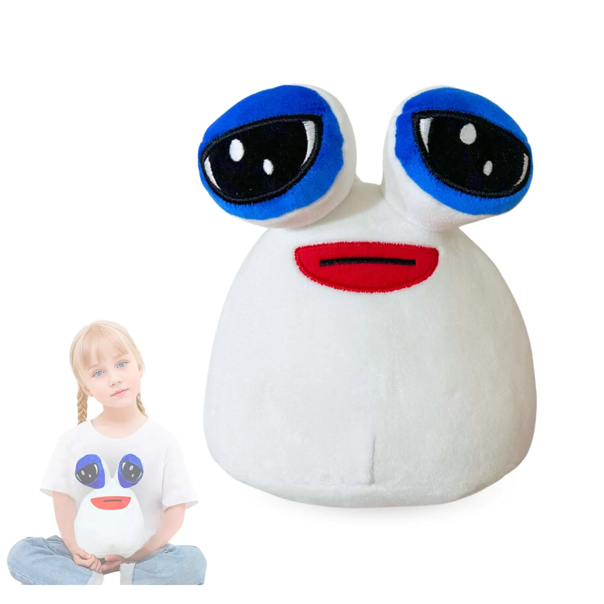 Vicyol S & D plush soft Pou. Plush toy sad Pou. Kawaii Pou doll for children of all ages. Cotton Pou toy. Alien Pou plush. Stuffed toy Pou for children's decoration.