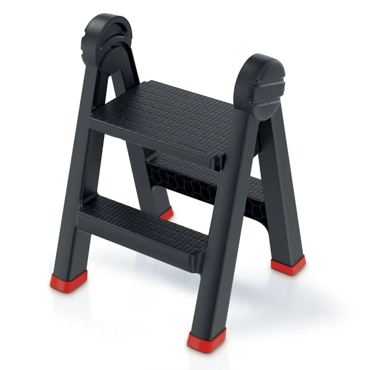 Kistenberg folding stool with 2 steps, supports up to 150 kg, made of anti-slip plastic, measures 470 x 435 x 630 mm, perfect for multipurpose folding use.