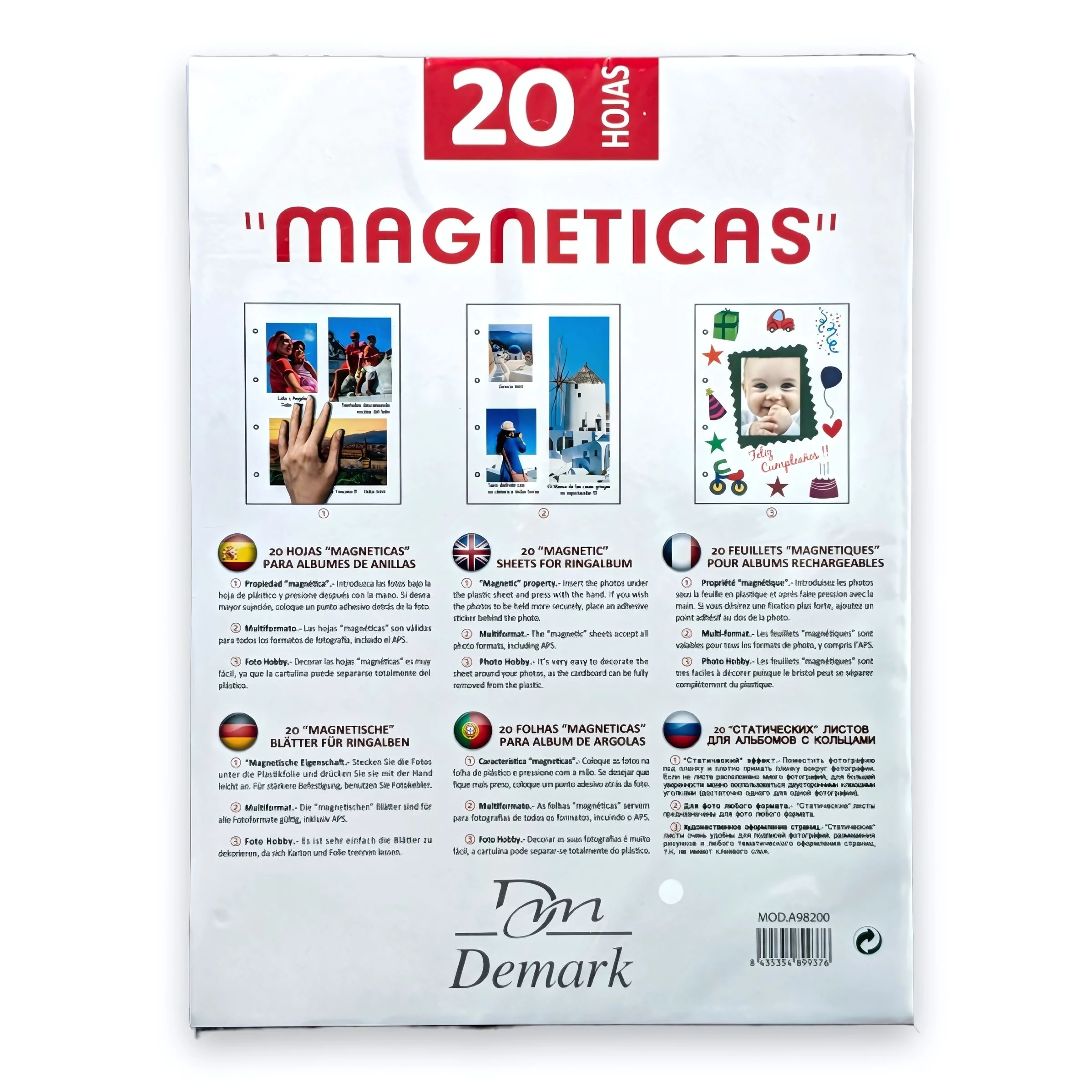 Photo javier - white magnetic sheets for ring album