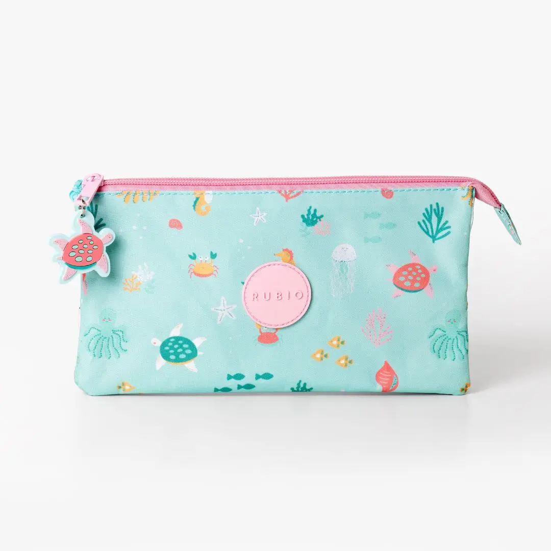Estuche Portatodo RUBIO marino rosa. 22 cm