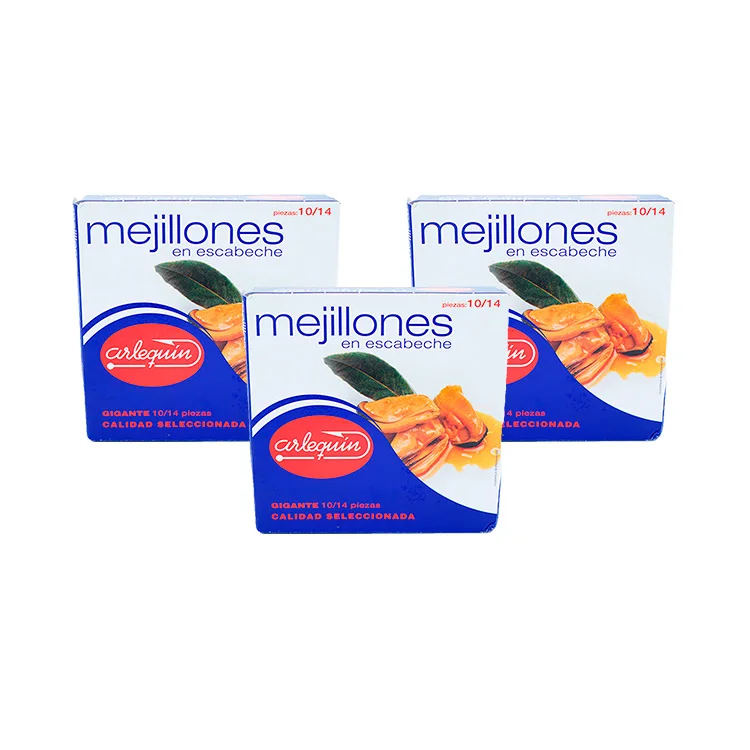 Mejillón en escabeche 10/14 piezas Arlequín - Pack 3