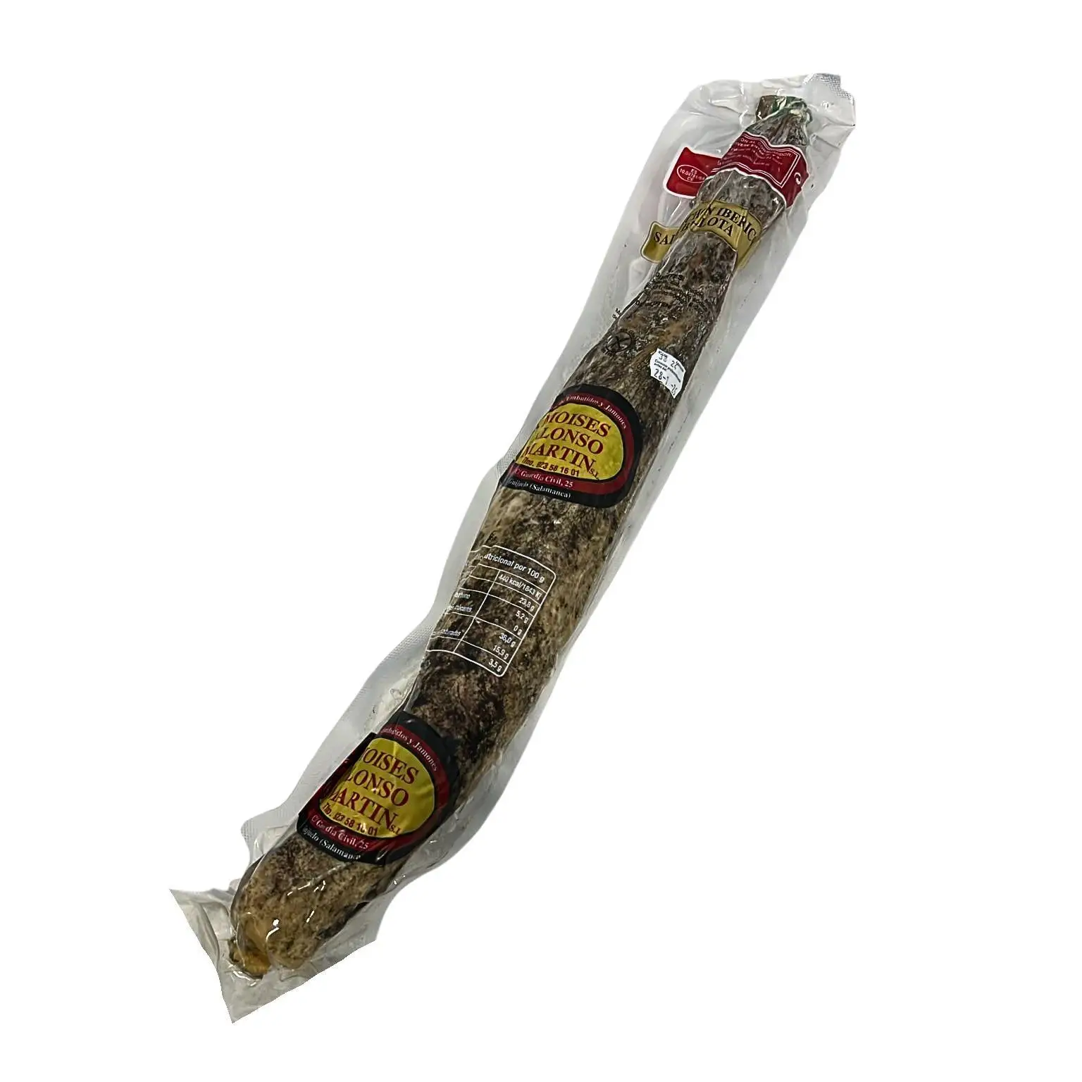Salchichón ibérico de bellota, Guijuelo, Moisés Alonso, curado en bodega natural, libre de gluten, aprox. 1,2kg