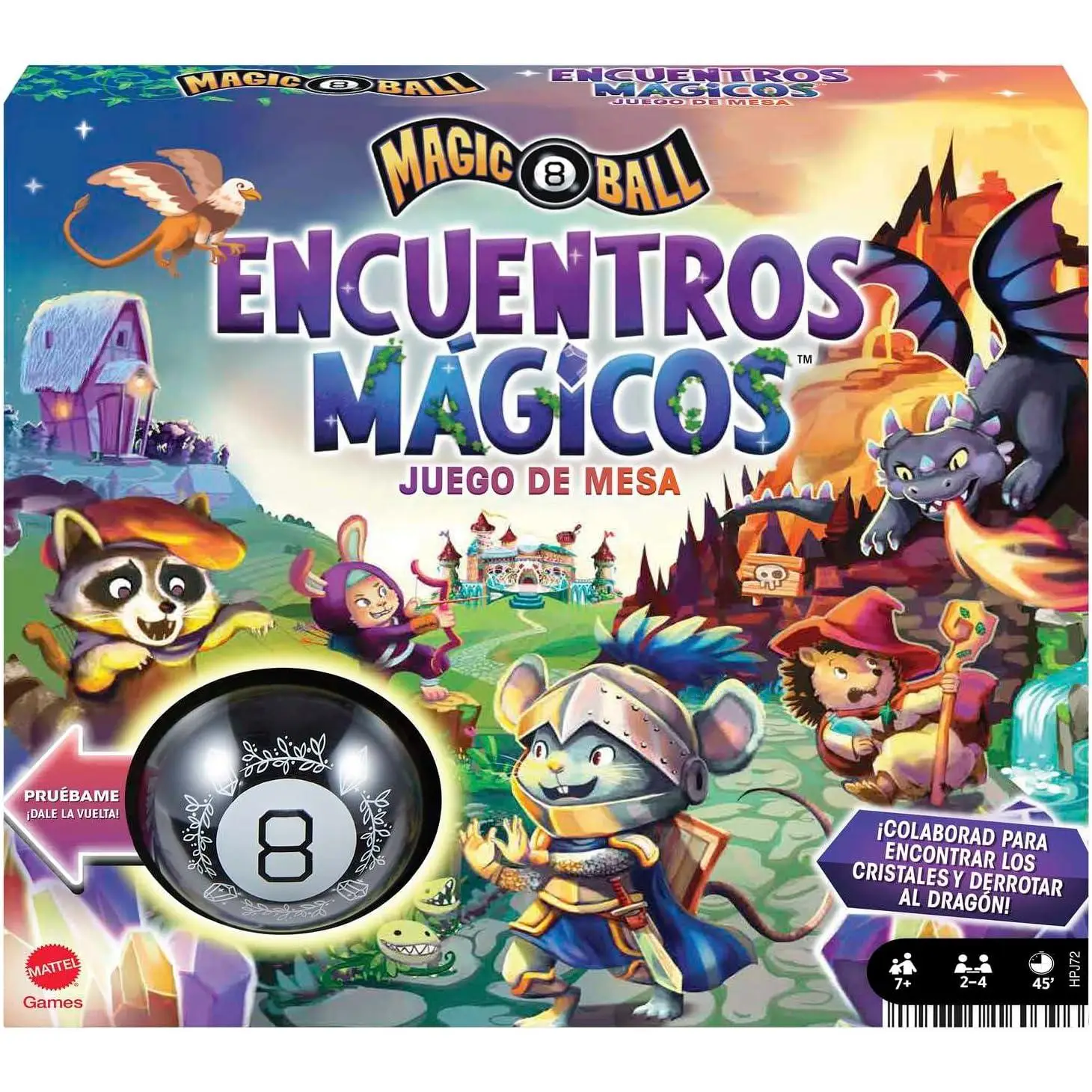 Mattel Games Bola 8 Mágica Encuentros Mágicos Juego de mesa cooperativo, +7 años (Mattel HPJ72)