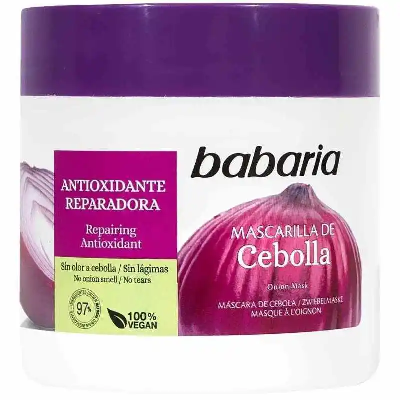 Babaria  Mascarilla Capilar Anti Oxidante de cebolla 400 Mililitros, sin olor a cebolla