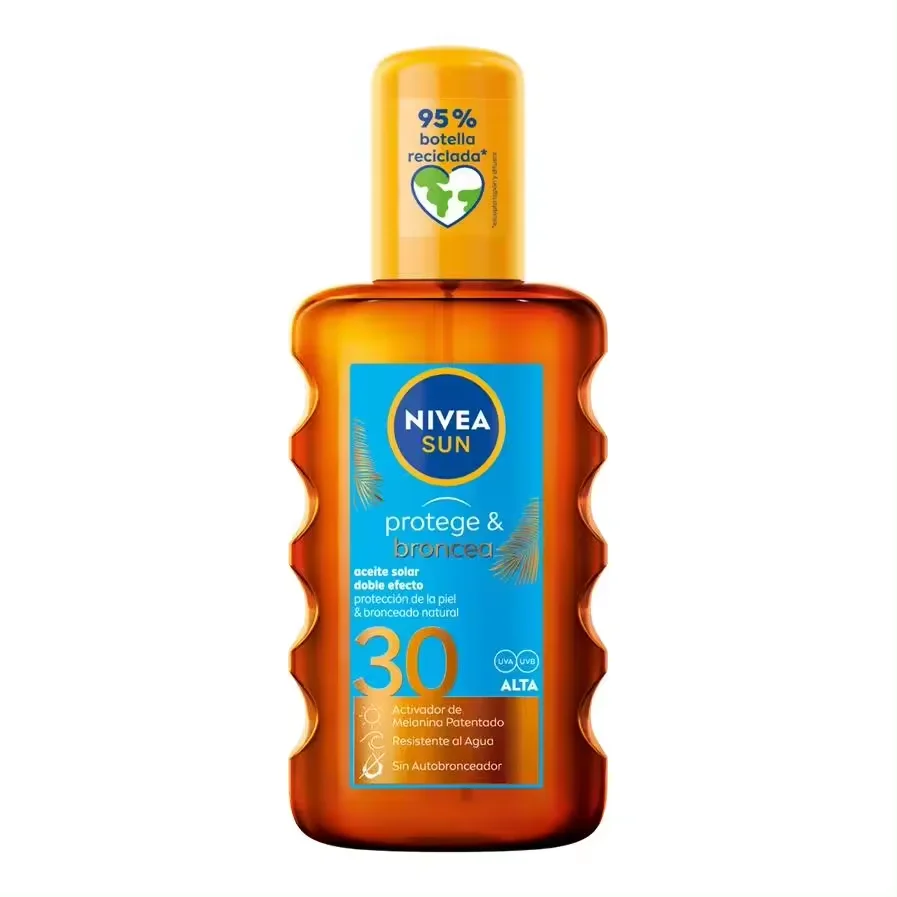 NIVEA SUN Protege & Broncea  solar activador del bronceado ,SPF-30 spray 200 ml ,resistente al agua aceite