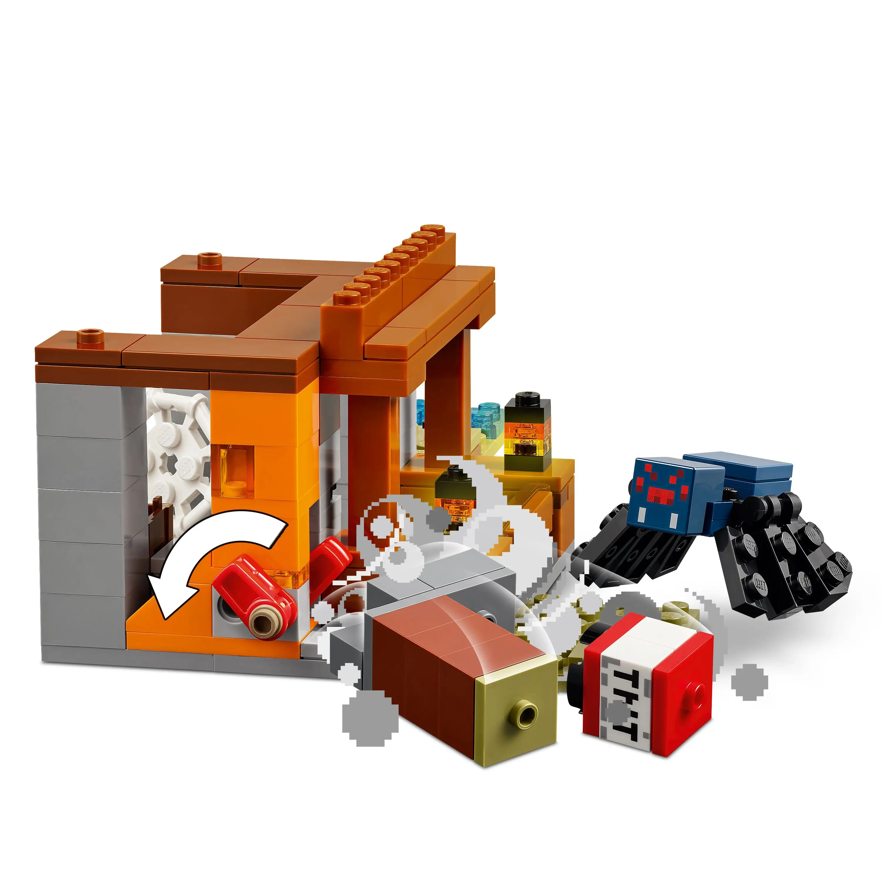 Lego 21269 minecraft the armor's mine, construction toy with spider and wolf figures from the video game, gift for boys and girls ages 8 and up, role play with animals #7