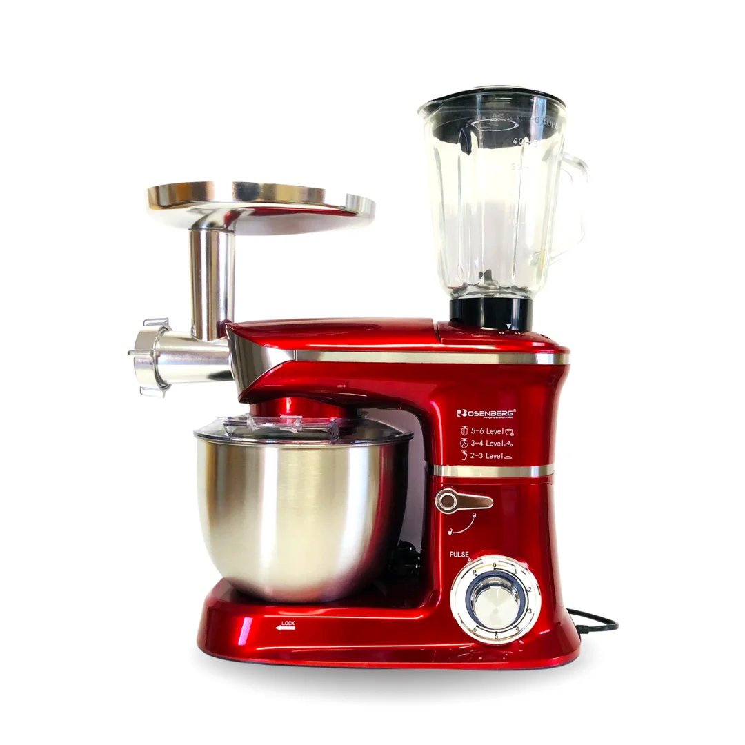Robot Amasadora batidora de cocina Rosenberg 5 litros/2000w/3 en 1. Licuadora, picadora de carne. Amasa, bate y mezcla