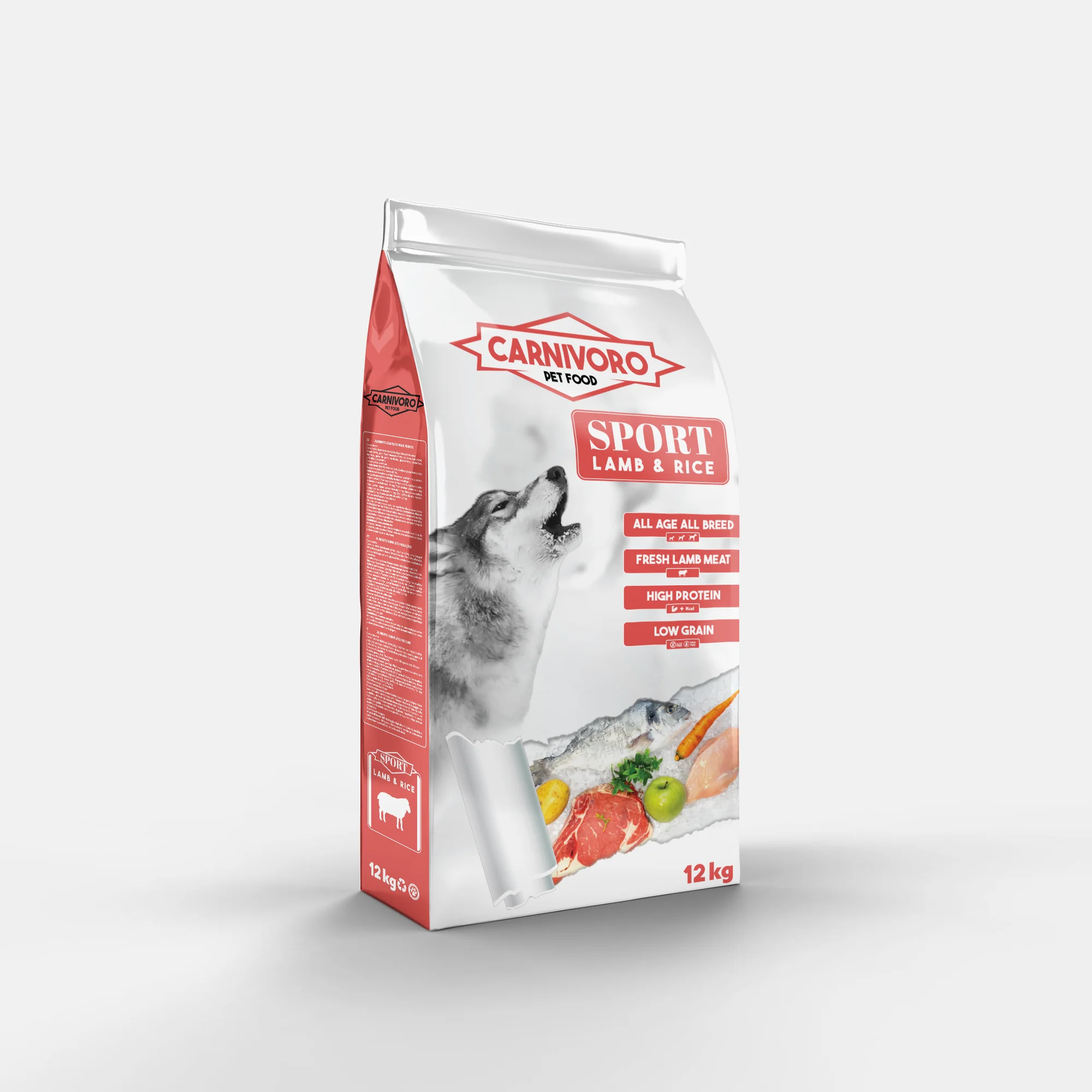 Carnivoro Sport Lamm und Reis mit hoher Energie, 12 kg, trockenes Hundefutter