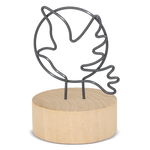 Disok Lote de 20 Memo Clip con Base de Madera Paloma