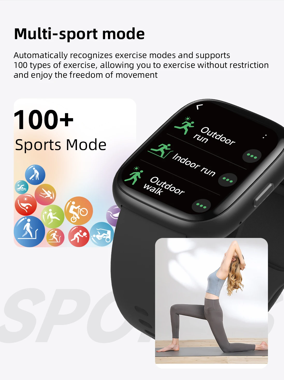 Smartwatch 1.83" TFT-LCD IP68 with Bluetooth Calling, Alexa, 100 Sports Modes, Heart Rate and Sleep Monitor, Customizable Dials, 300 mAh Battery for iOS and Android, Smart Watch for Men and Women