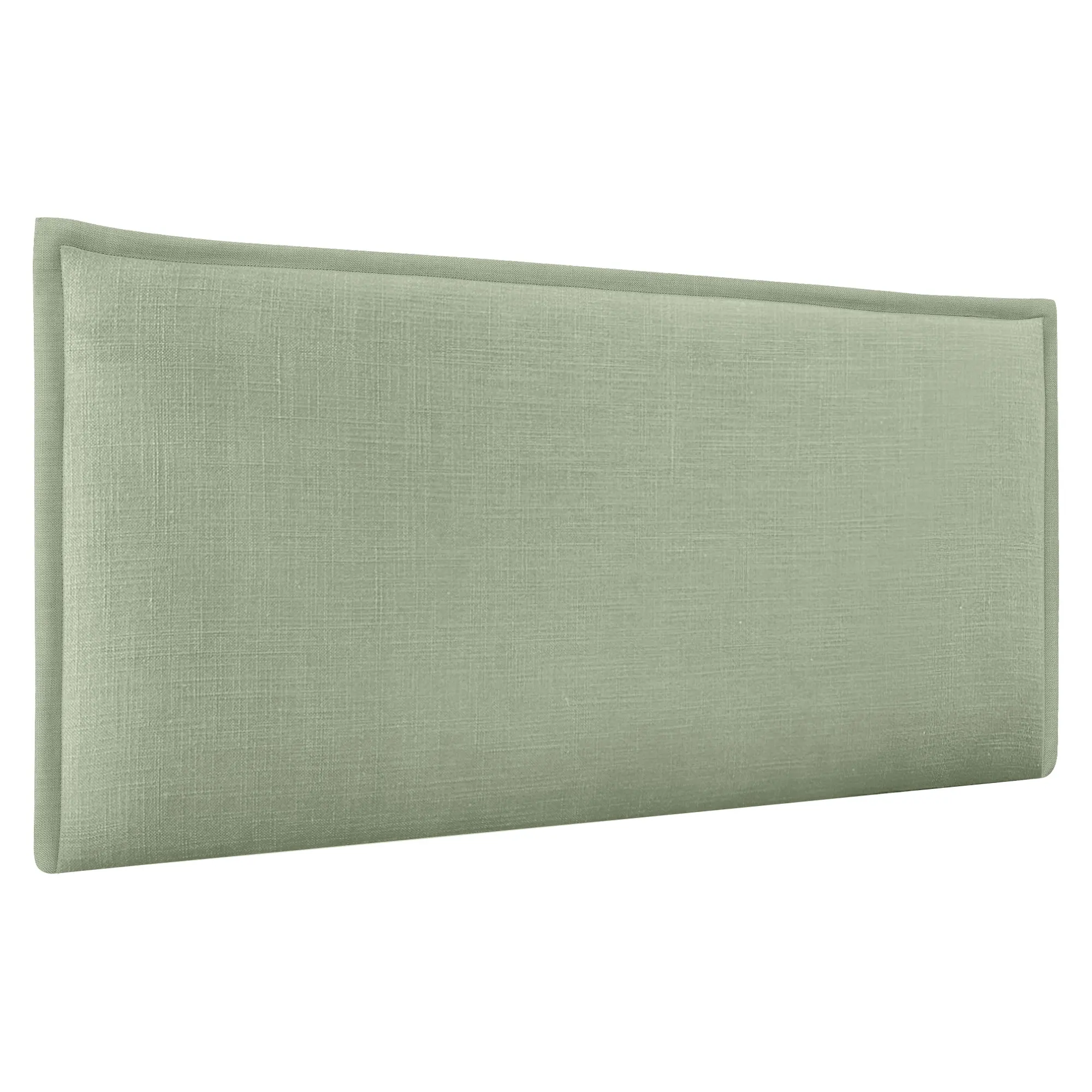 DHOME Cabecero de Lino Natural Liso con Ribete Cabezal Tapizado Cama Dormitorio Moderno Top Trending (Verde Lino)