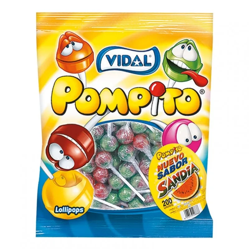 Chupa chups pompitos sandía 100 units vidal