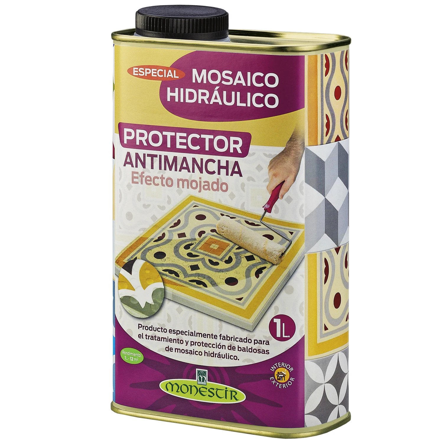 Monestir -  Protector Antimanchas para Baldosas Hidráulicas con Efecto Mojado Satinado, Realza la Belleza Natural