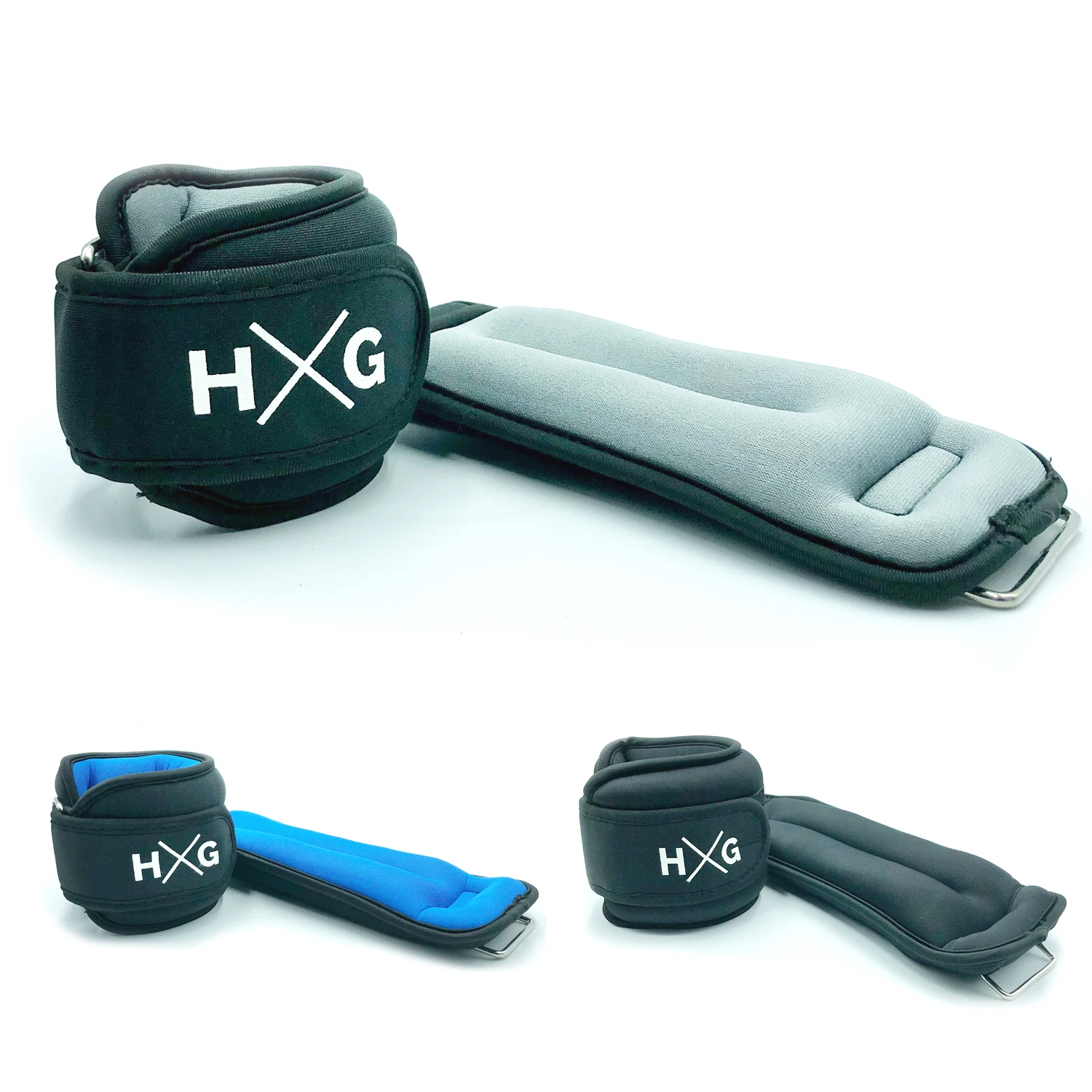 HxG Pesas para tobillo y muñecas con correas ajustables para ejercicios de fitness. Tobilleras con peso 0,5kg 1kg 1,5kg. (Set 2 Pesas) Tu casa es tu gimnasio.
