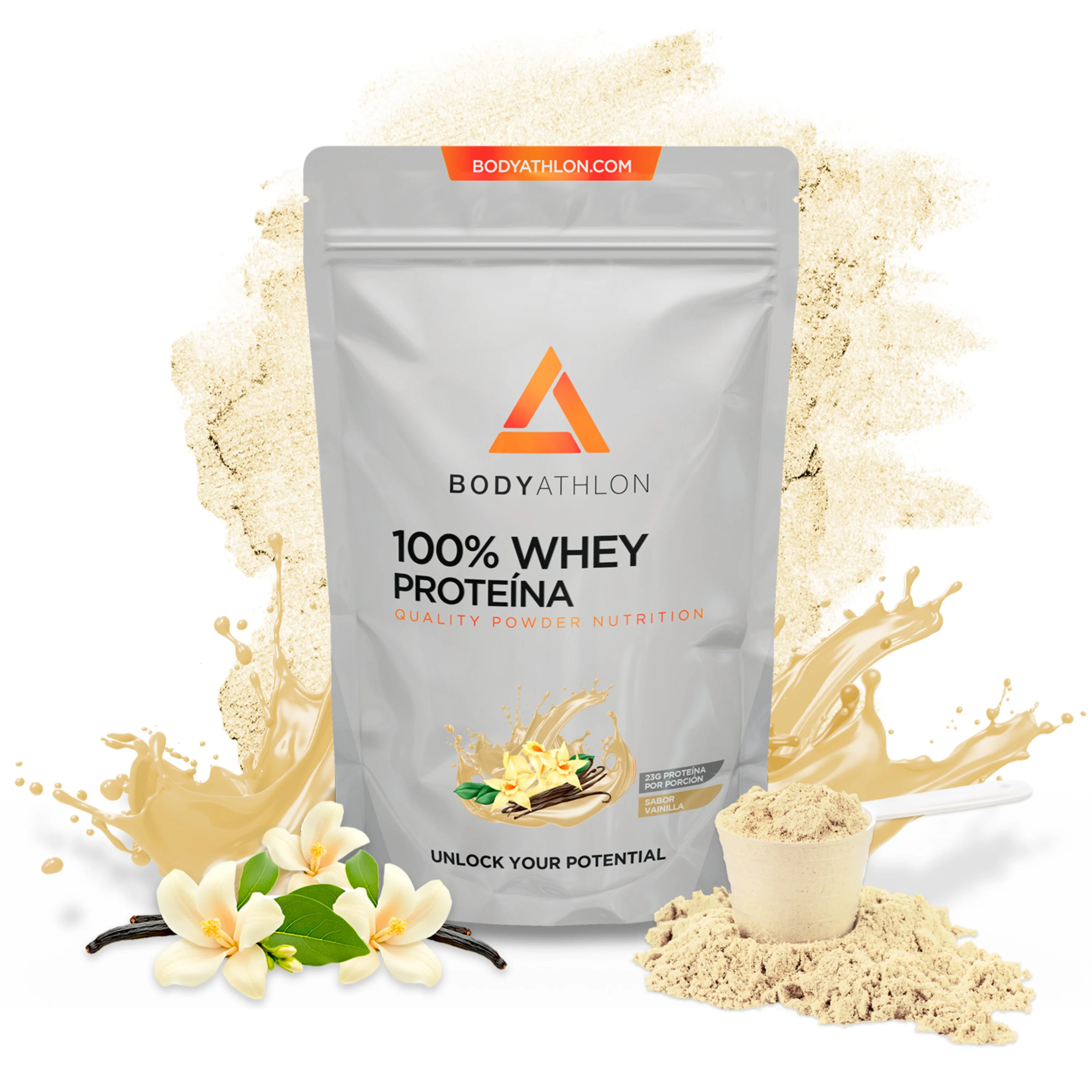 Whey Protein Vainilla- Proteina Vainilla en Polvo- Proteina para Ganar Masa Muscular- Proteina de Suero de Leche- Proteina para Masa Muscular- Sin