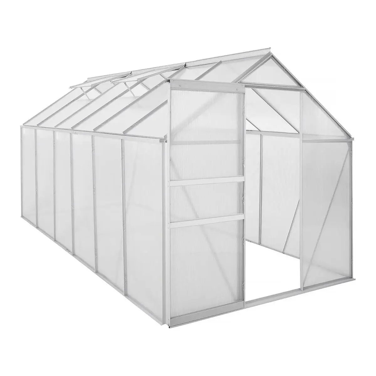 Habitat y Jardin - Invernadero de policarbonato "Basilic" - 7,03 m² - Gris