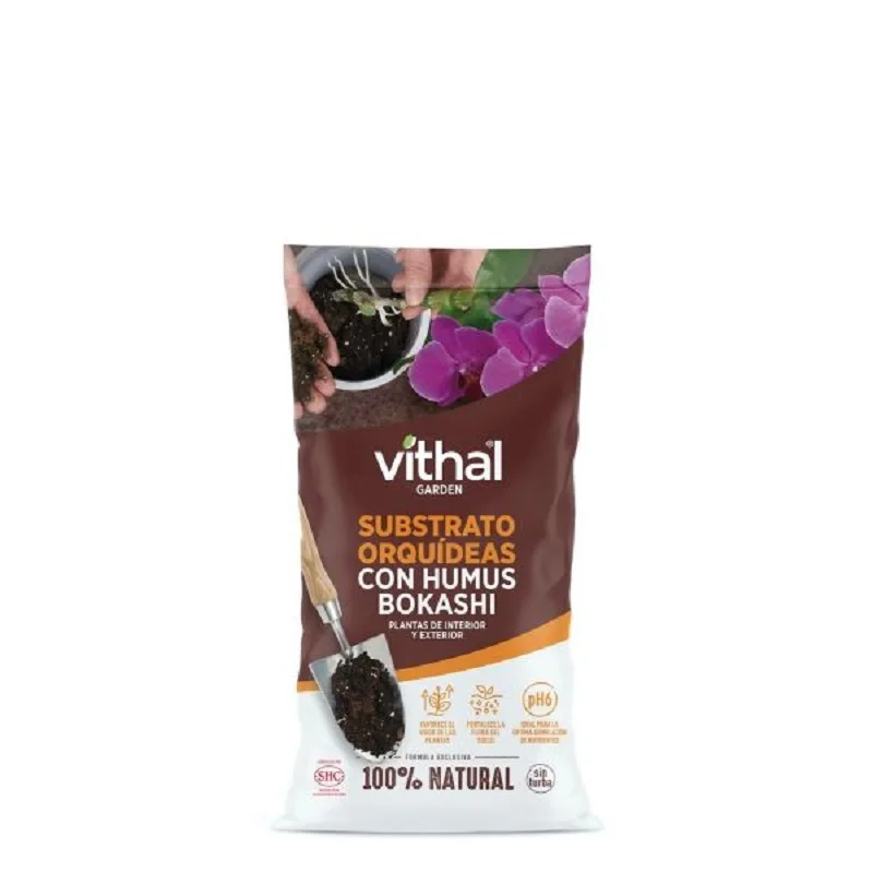 VITHAL GARDEN SUBSTRATO ORQUÍDEAS CON HUMUS DE ALGAS BOKASHI 2 Litros
