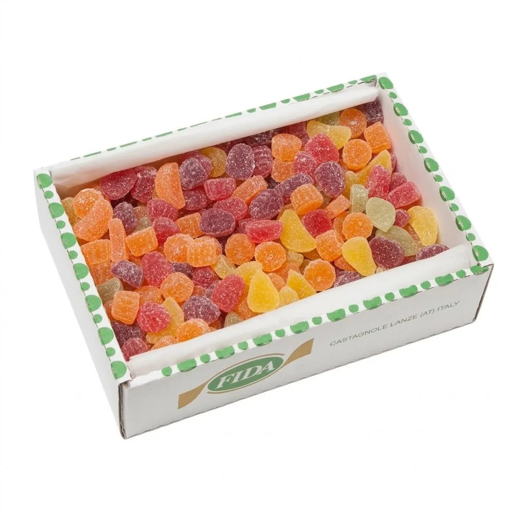 Fida - Fruta Italiana Auténtica FIDA en Gel Dulce con Zumos Naturales, 3 kg por caja, sabores variados, perfecto para celebraciones, eventos y decoración de buffets