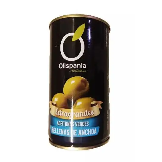 PACK DE 12 - ACEITUNAS OLISPANIA RELLENAS DE ANCHOA 350G