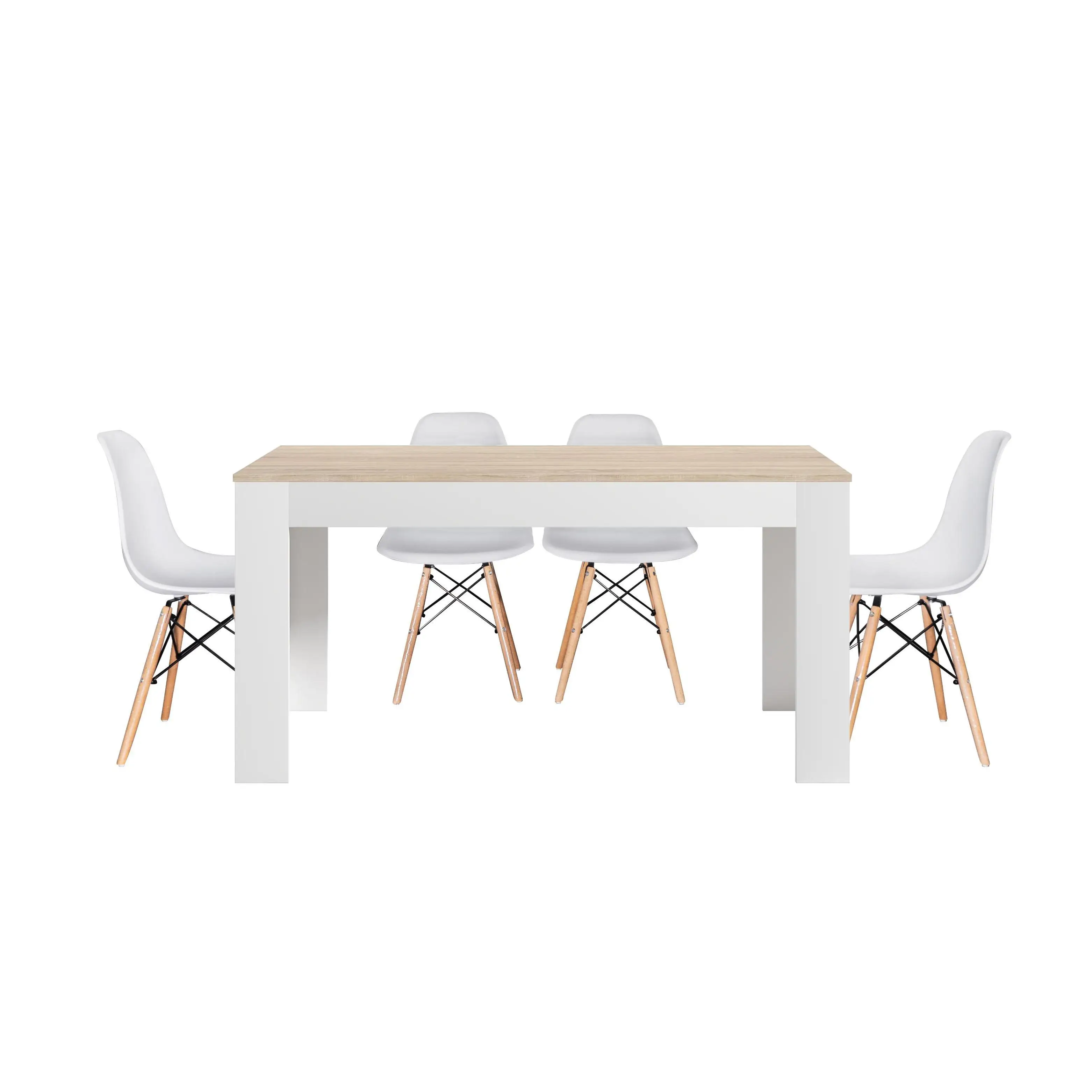 White/Cambrian dining table or kitchen + 4 white Nordic style chairs