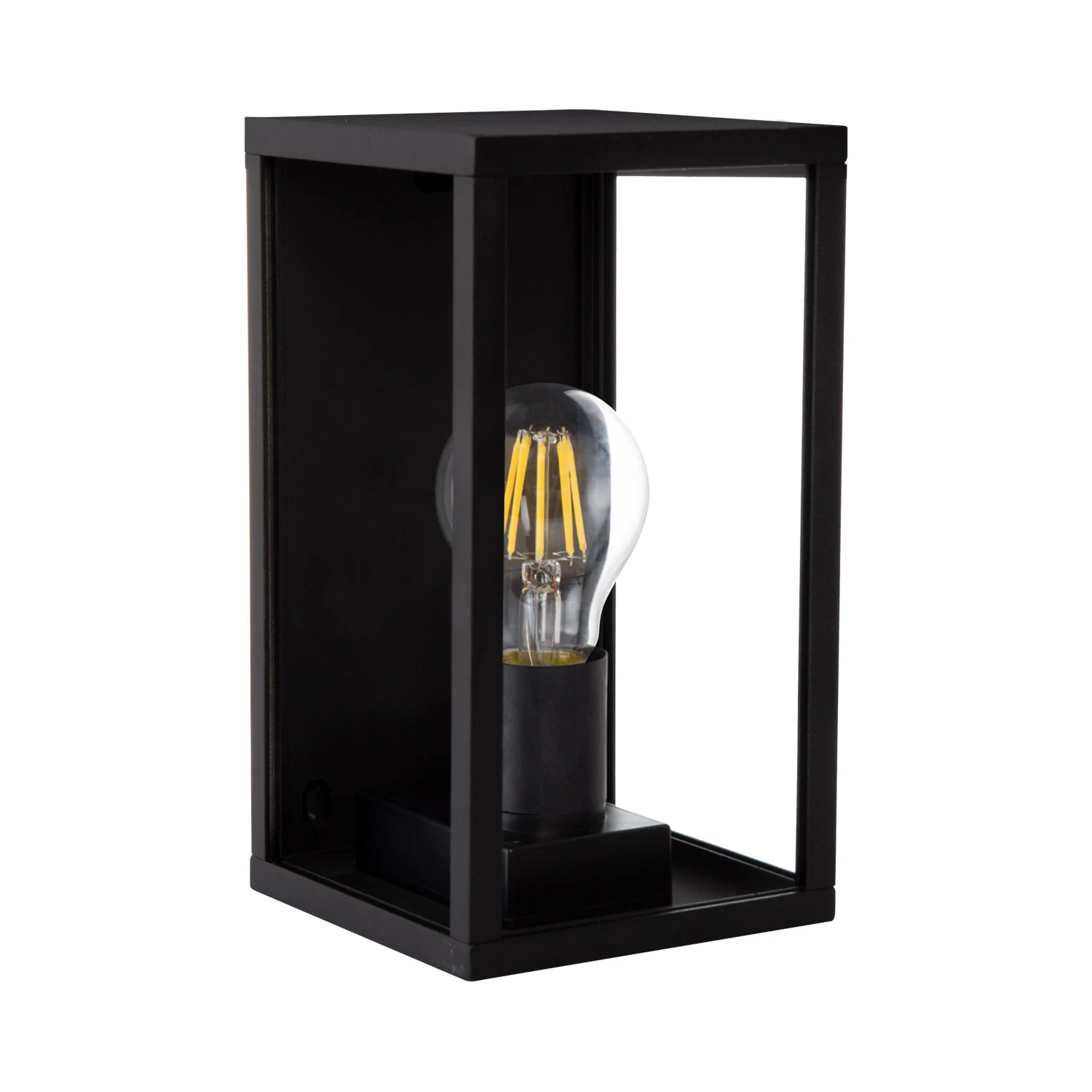 Ledkia Aplique de Pared Exterior Aluminio y Cristal Atrium Negro