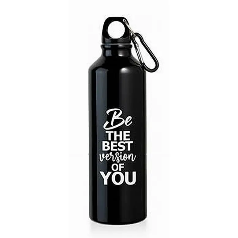 Botella de agua SPORT en aluminio de 750ML, Incluye tapón de rosca con mosquetón
