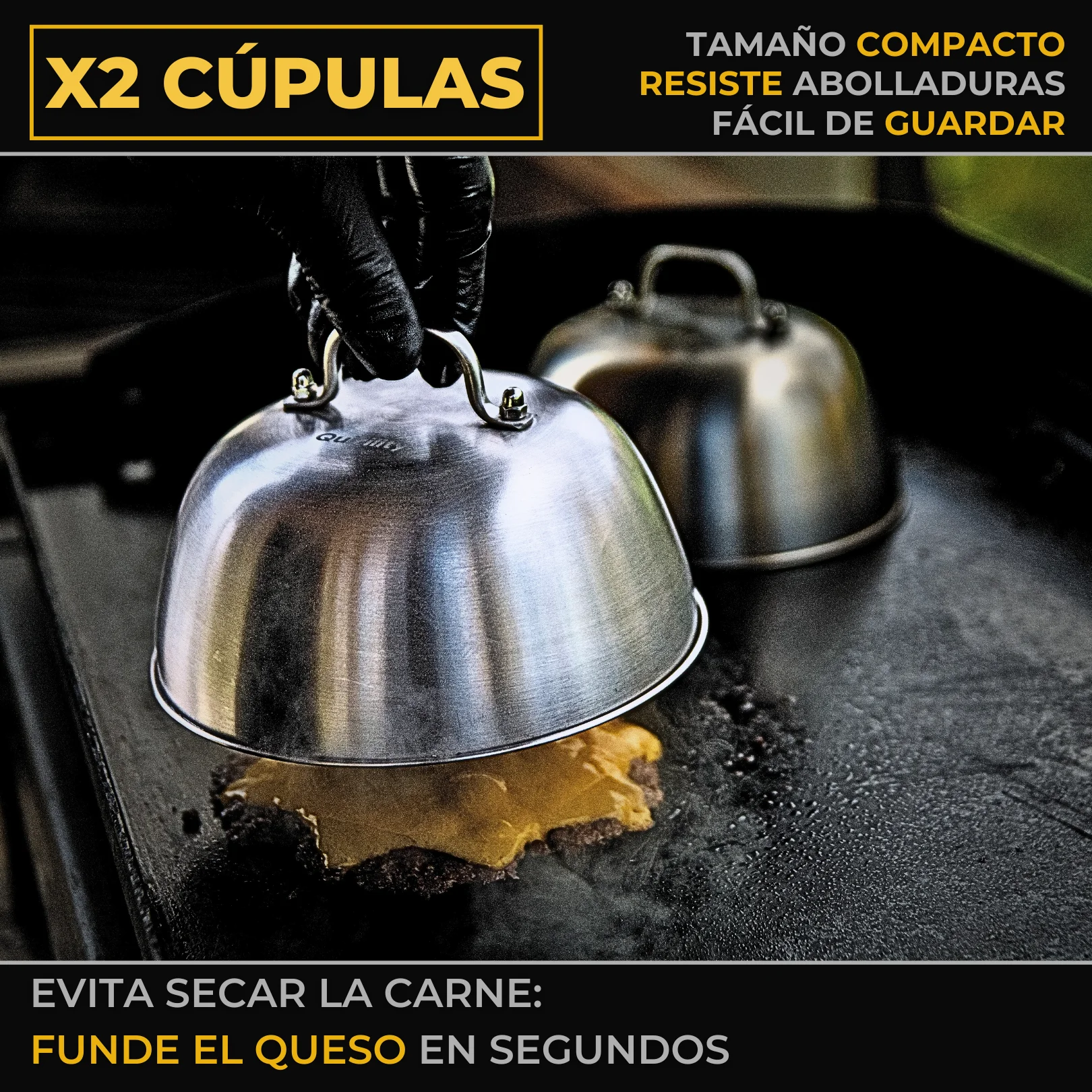 Quirility ® |   Smash burger premium professional stainless steel kit with eu food contact certificate, hamburger smasher, hamburger crusher, smash burger press, hamburger smasher