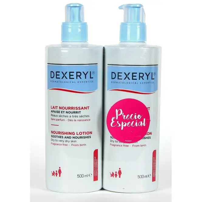 Duplo Dexeryl Lait Nourrissant, leche nutritiva, alivia picor y sequedad 2x500 ml