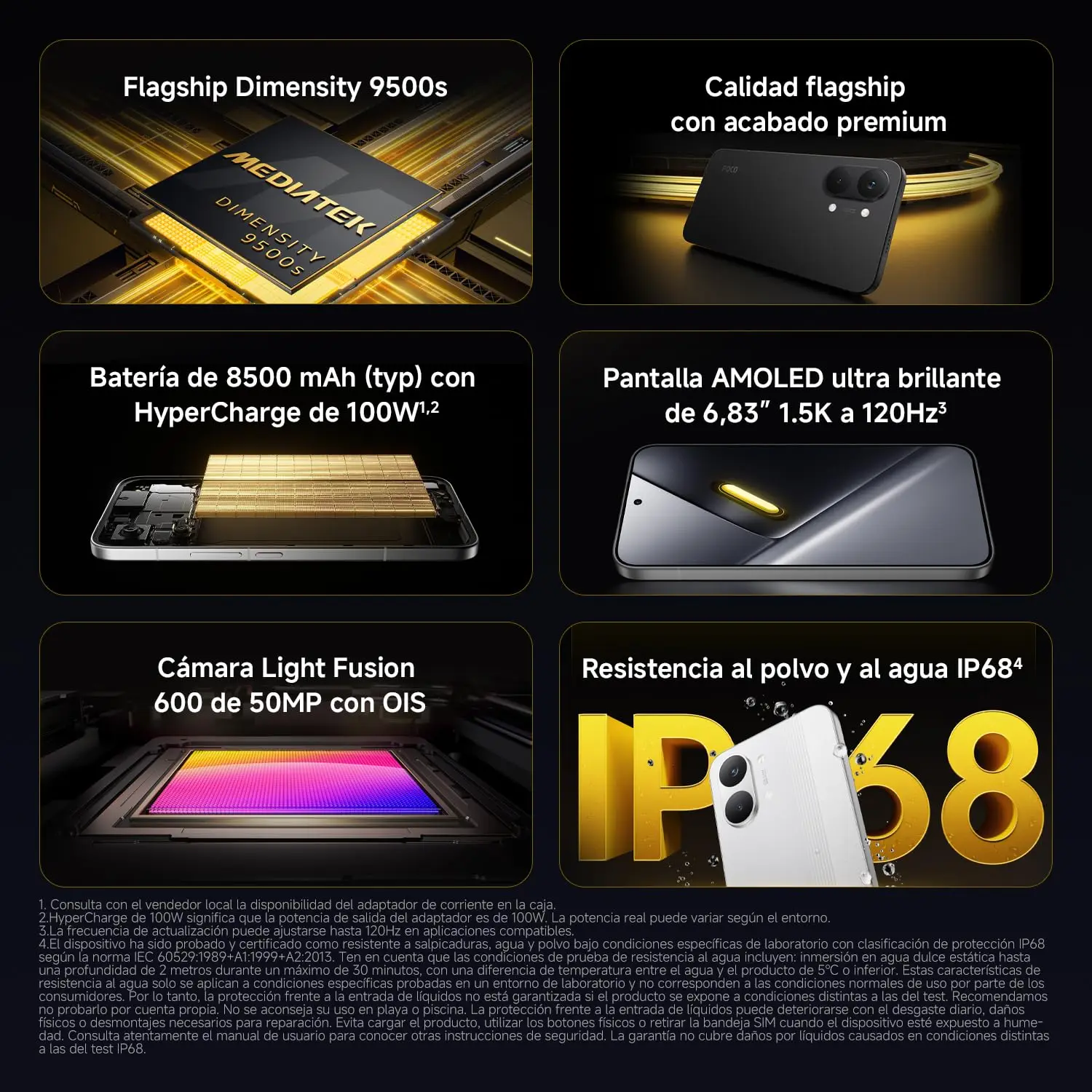 XIAOMI POCO X8 Pro MAX Móvil- 12+256GB,12GB+512GB Dimensity 9500s, batería de 8500 mAh, Sensor Light Fusion 600 de 50MP con OIS, Cargador no Incluido (Versión ES) 7
