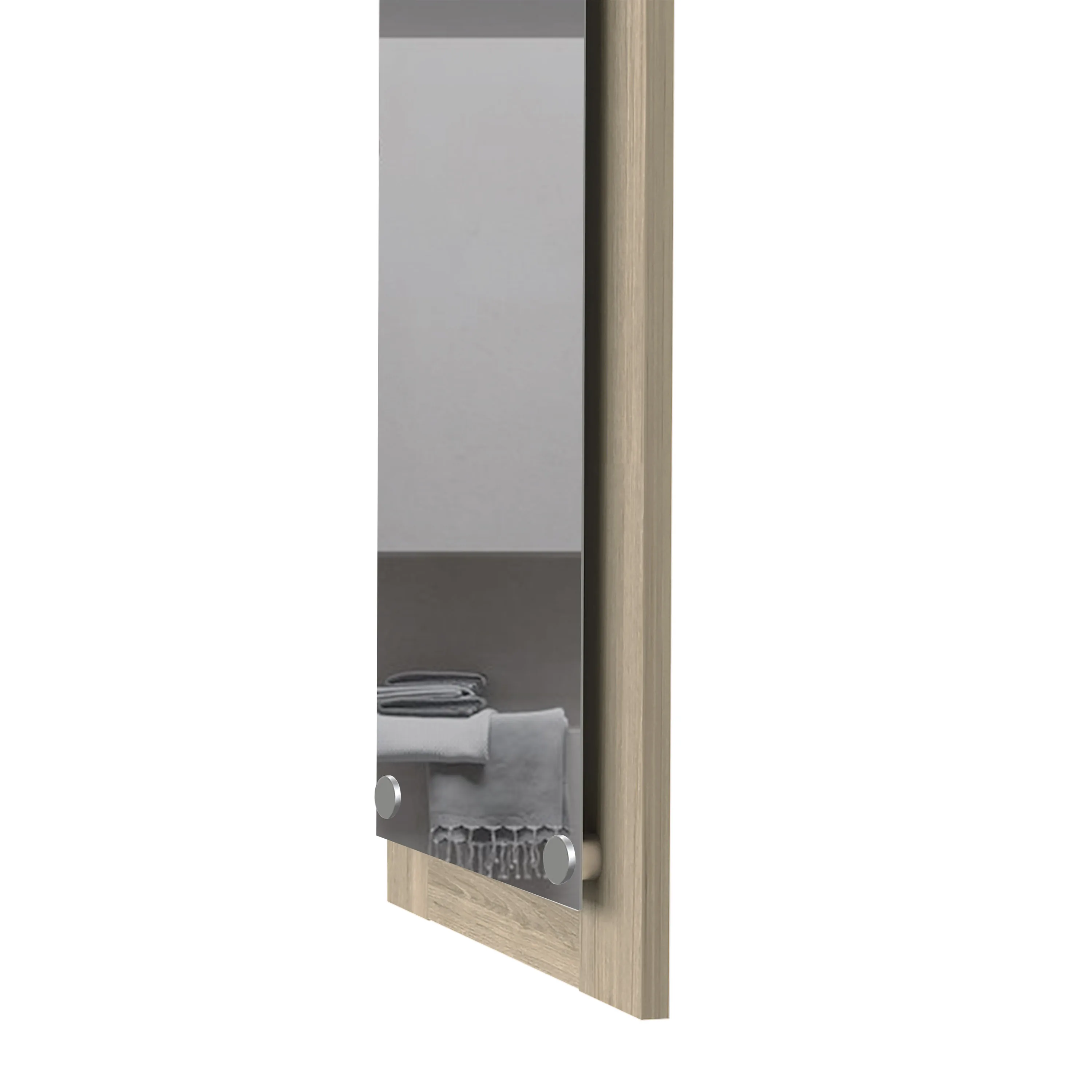 TUHOME Espejo de Baño Vanguard, con forma rectangular, Rovere Madera manufacturada Baño-Almacenamiento