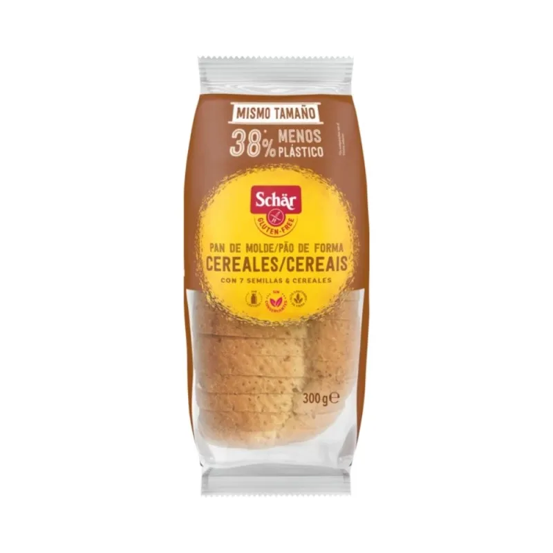 Pan de molde Cereales Sin Gluten  Pack de 2 unidades  300 gramos   Apto para vegetarianos y veganos  SCHÄR