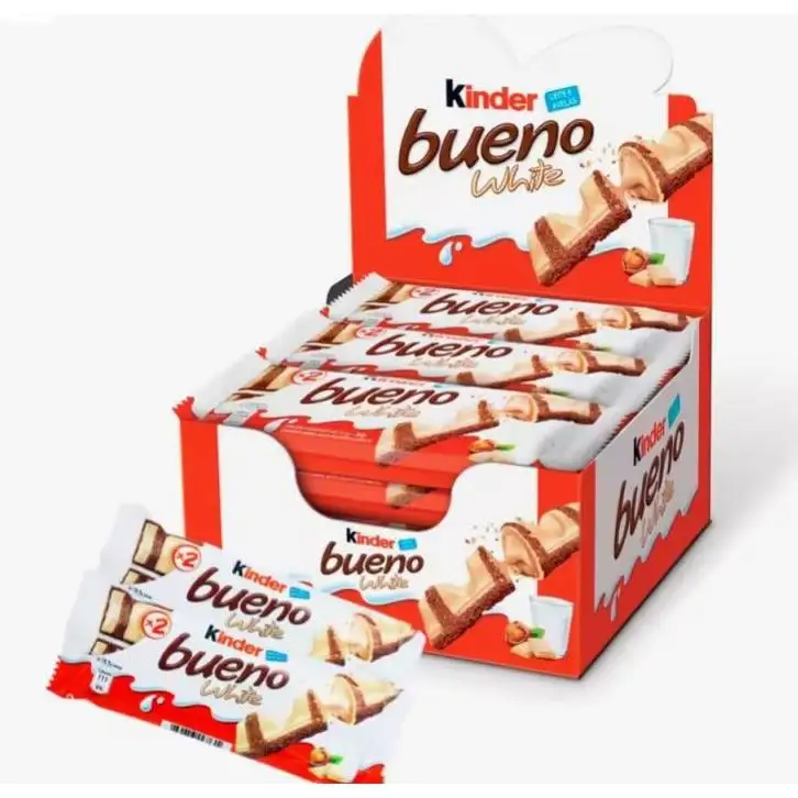 Kinder bueno white - box of 30 units of white chocolate bars with hazelnuts #1
