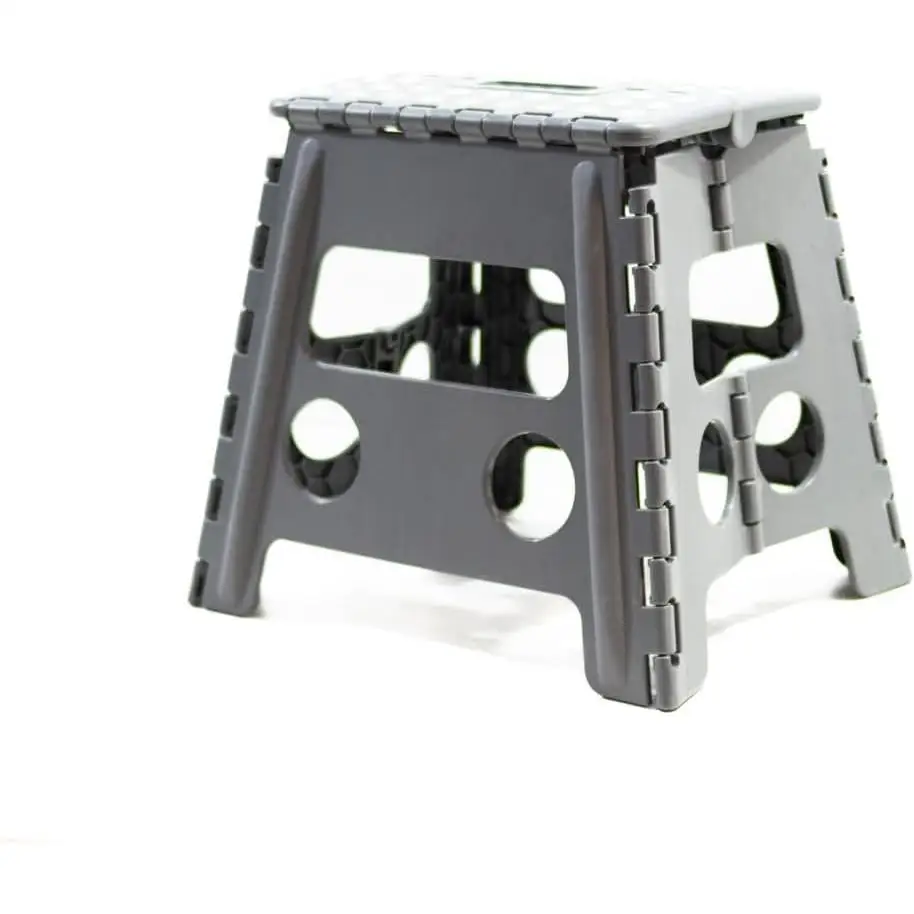 Taburete Plegable Multiusos Avalon Fabricado en PVC Resistente y Duradero para hogar, Escuela o guardería, Color Gris, banqueta baño, Escalera Plegable pequeña (32 x 35,6 x 30)
