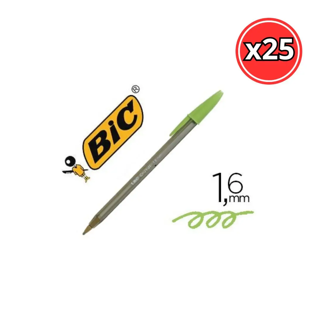 Bic crystal large pen 1.6mm pack 25 units