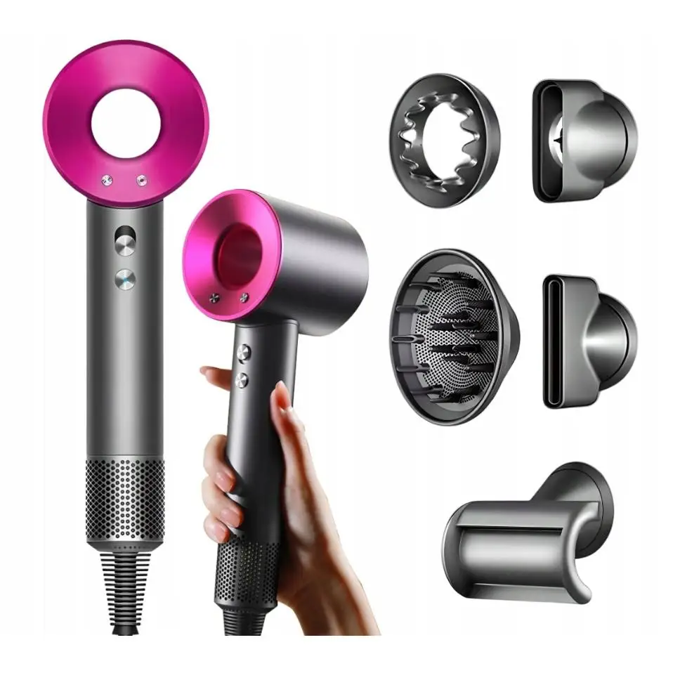 Secador de pelo profesional 5 en 1, con funcionalidad de aire frío y caliente: herramienta de peinado liviana y termostática para cabello liso