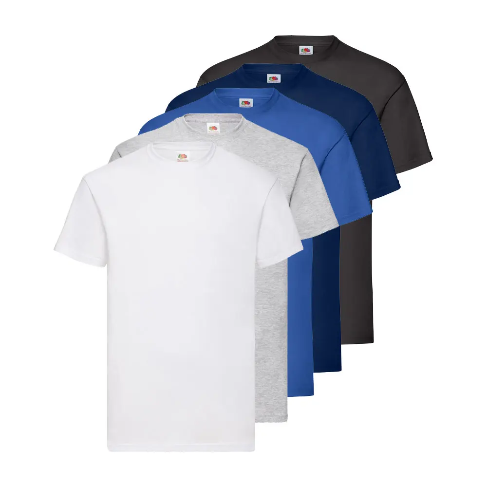 Fruit Of The Loom Pack 5 T shirts FRUIT OF THE LOOM ORIGINAL cotton combed soft touch round neck