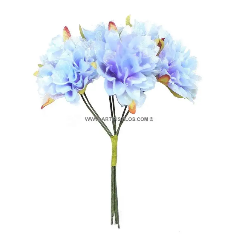 MINIFLOR DE TELA ZINNIA 6 UNIDADES - Flor de Tela Hecha con Raso