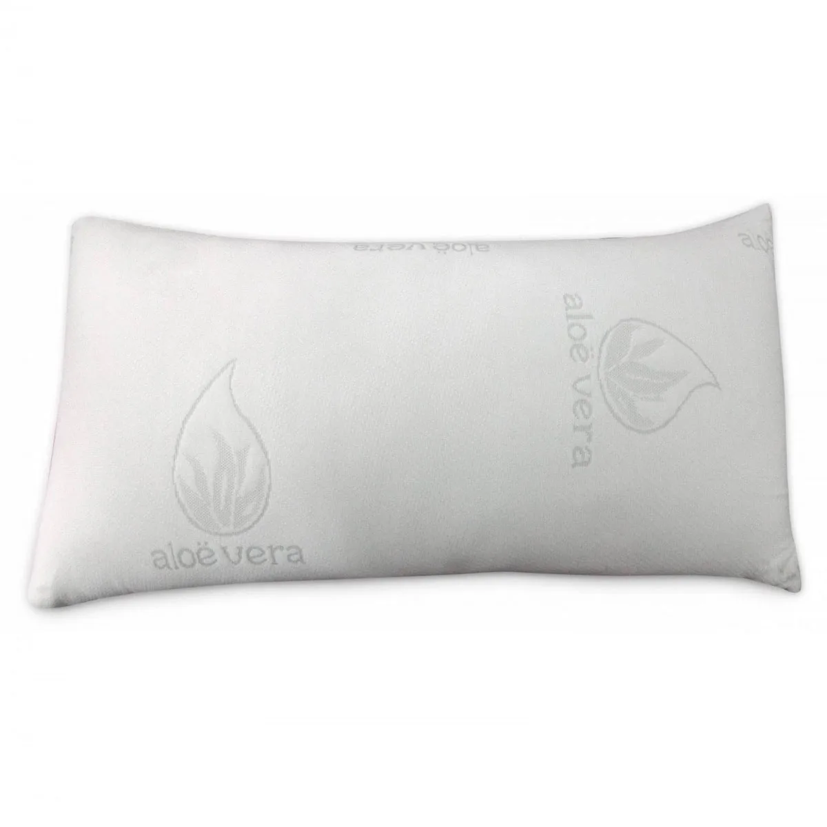 Almohada EasySpeed de Aloe Vera 70/ 80 / 90 cm, Fibra Sintética Esterilizada, Transpirable, Lavable y de Firmeza Media, Ideal para Todas las Posturas, Forma Ergonómica, Color Blanco