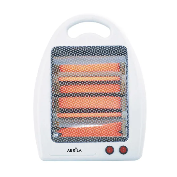 Estufa eléctrica de cuarzo igneo 800w blanco 2 potencias 2 elementos portátil con asa antivuelco 39,5x30x14,5 cm