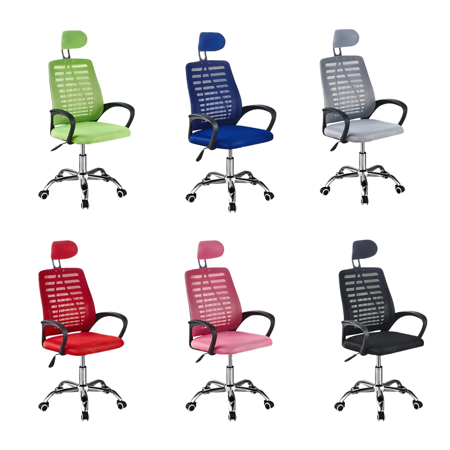 Adjustable Office Chair with Ergonomic Headrest and Breathable Mesh Back, JUICY GOODS HOME & DECOR, ideal for gaming and prolonged use, featuring lumbar support, easy assembly, and height adjustment for ultimate comfort. #2